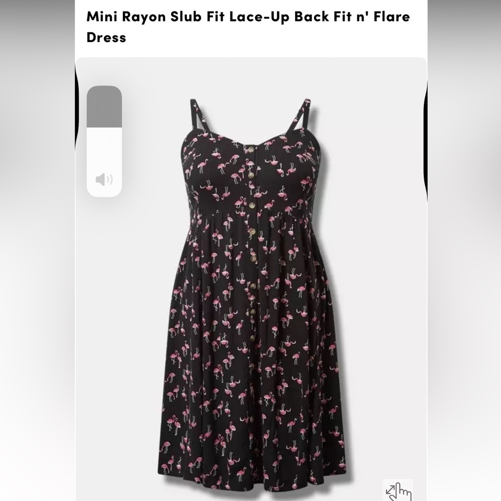 Torrid mini rayon slub fit lace up back fit and flare dress. - Picture 5 of 10